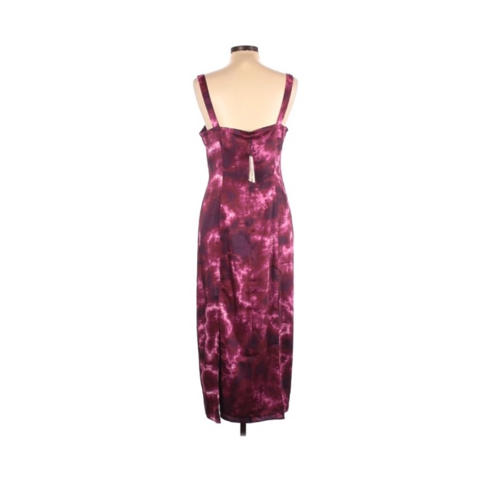 Cinq A Sept Alexa Tie Dye Satin Midi Dress Pink - Picture 5 of 5